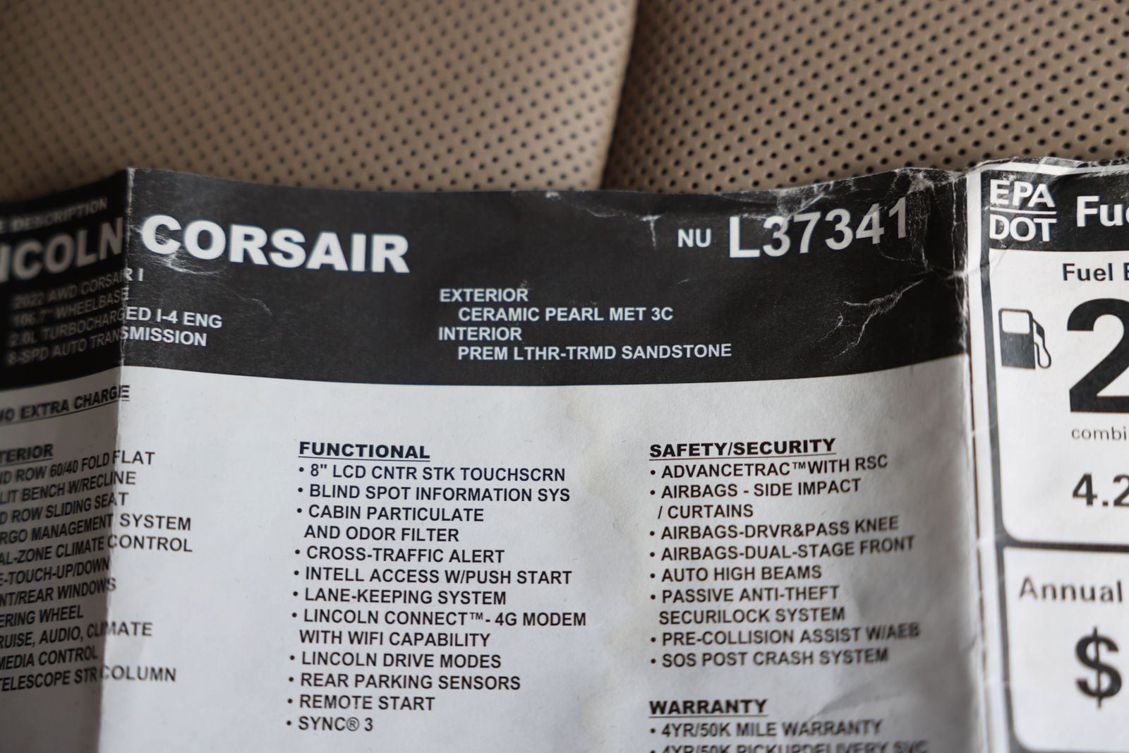 2022 Lincoln Corsair Standard